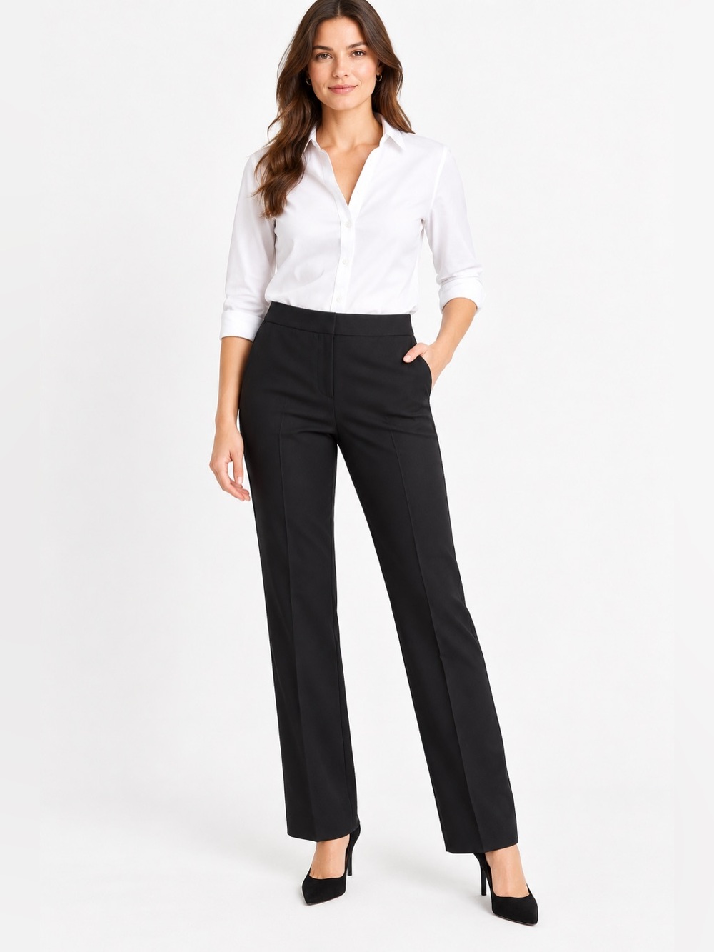 J.Crew Cameron Pants 16 Tall Black Italian Stretch Wool Slim Trouser